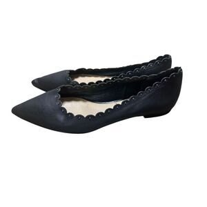 Coach Jill Leather Pointed Toe Scalloped Flats Size 8B